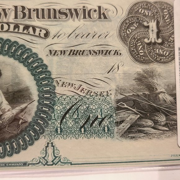 State Bank of New Brunswick $1 Obsolete Banknote, Ca. 1860 - Picture 4 of 7